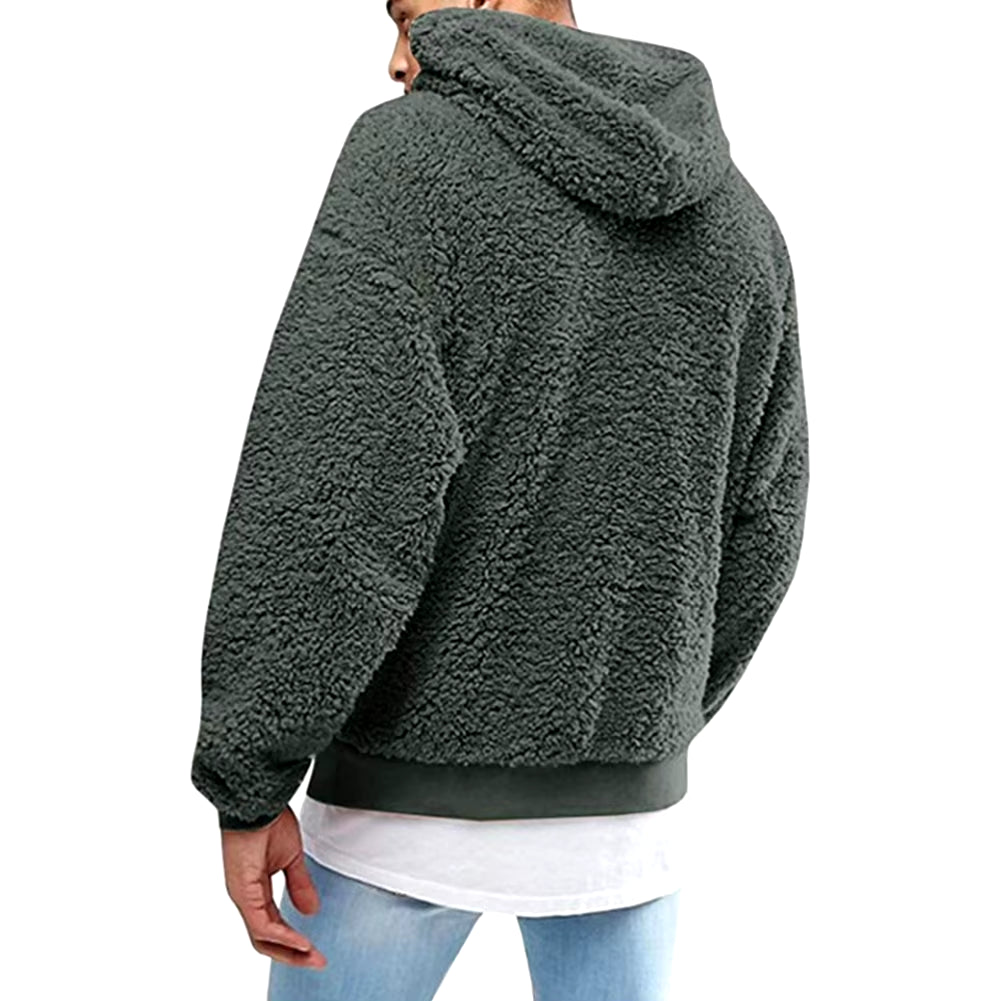 Buzo Polar con Capucha para Hombre | Abrigo Esponjoso y Cálido de Invierno