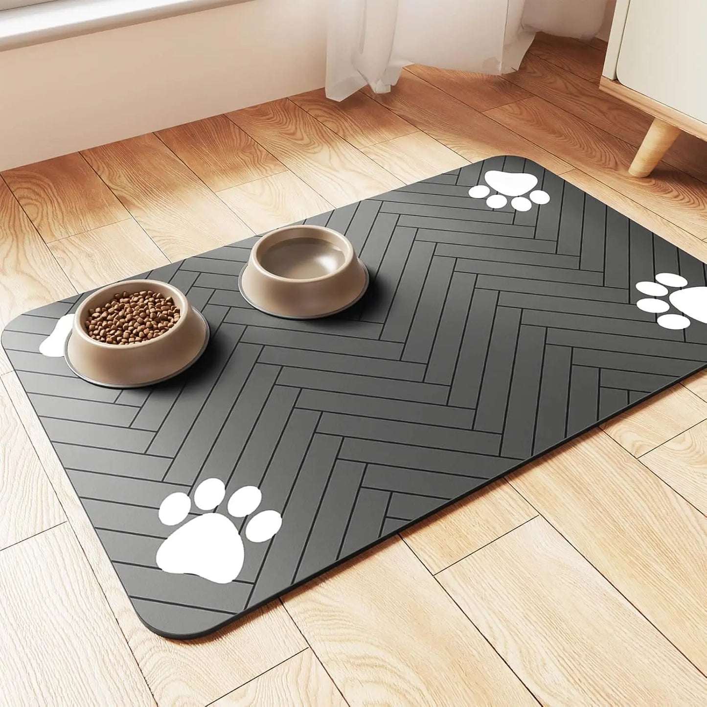 Tapete Antideslizante e Impermeable para Mascotas | ¡Comedero Limpio y Seco Siempre!