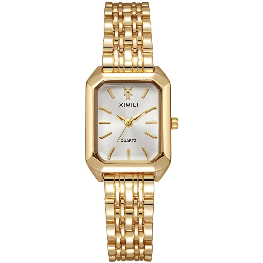 Reloj de Mujer Elegante con Correa de Acero Cuadrada