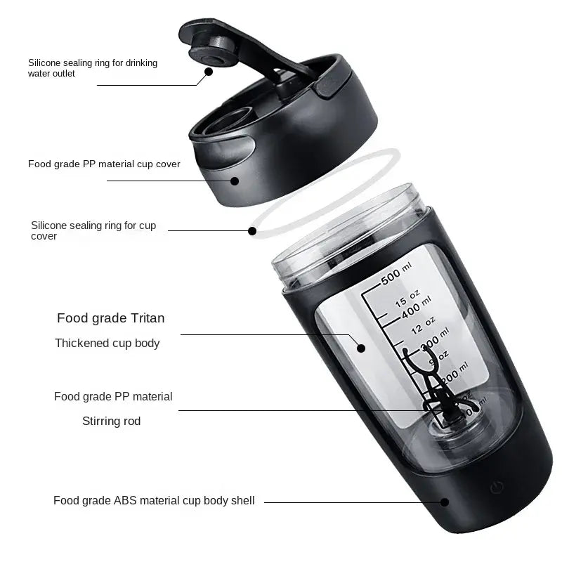 Botella Mezcladora Automática USB - Sharker Eléctrico Portátil