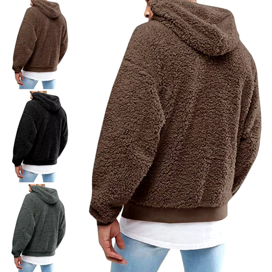 Buzo Polar con Capucha para Hombre | Abrigo Esponjoso y Cálido de Invierno