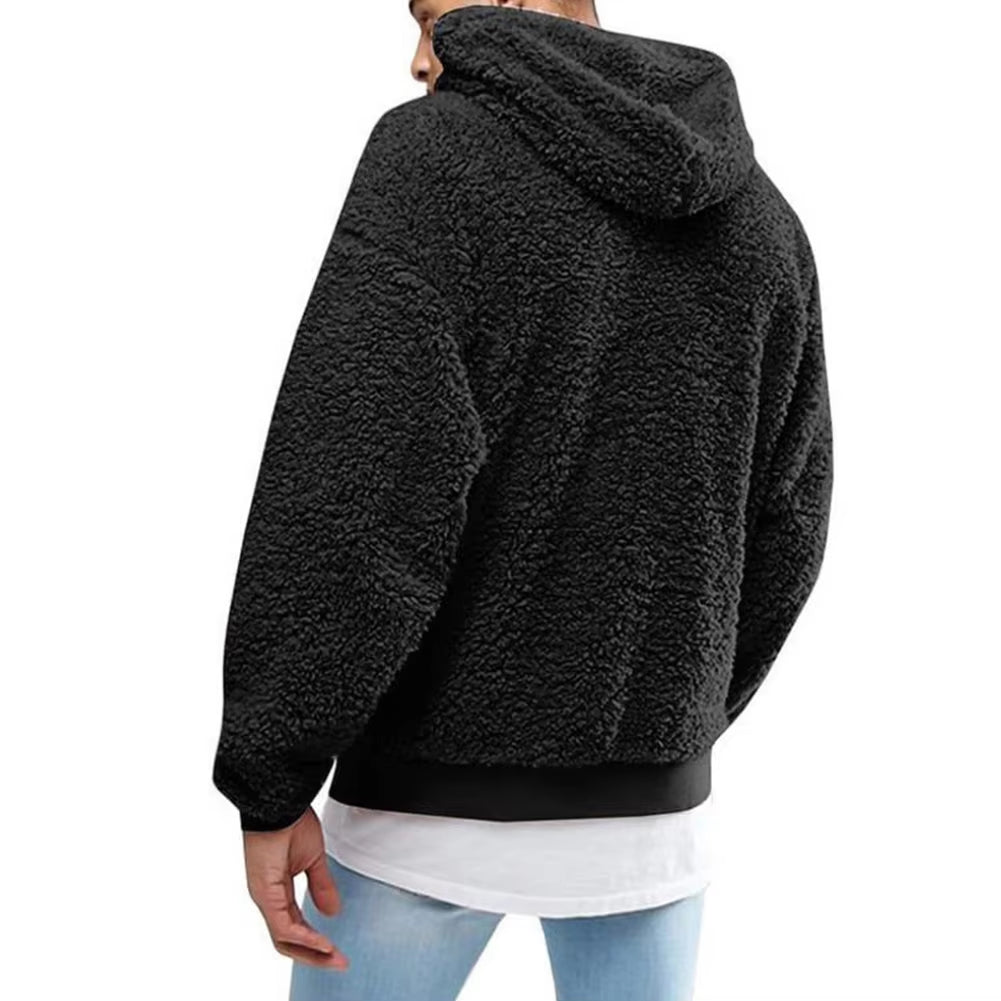 Buzo Polar con Capucha para Hombre | Abrigo Esponjoso y Cálido de Invierno