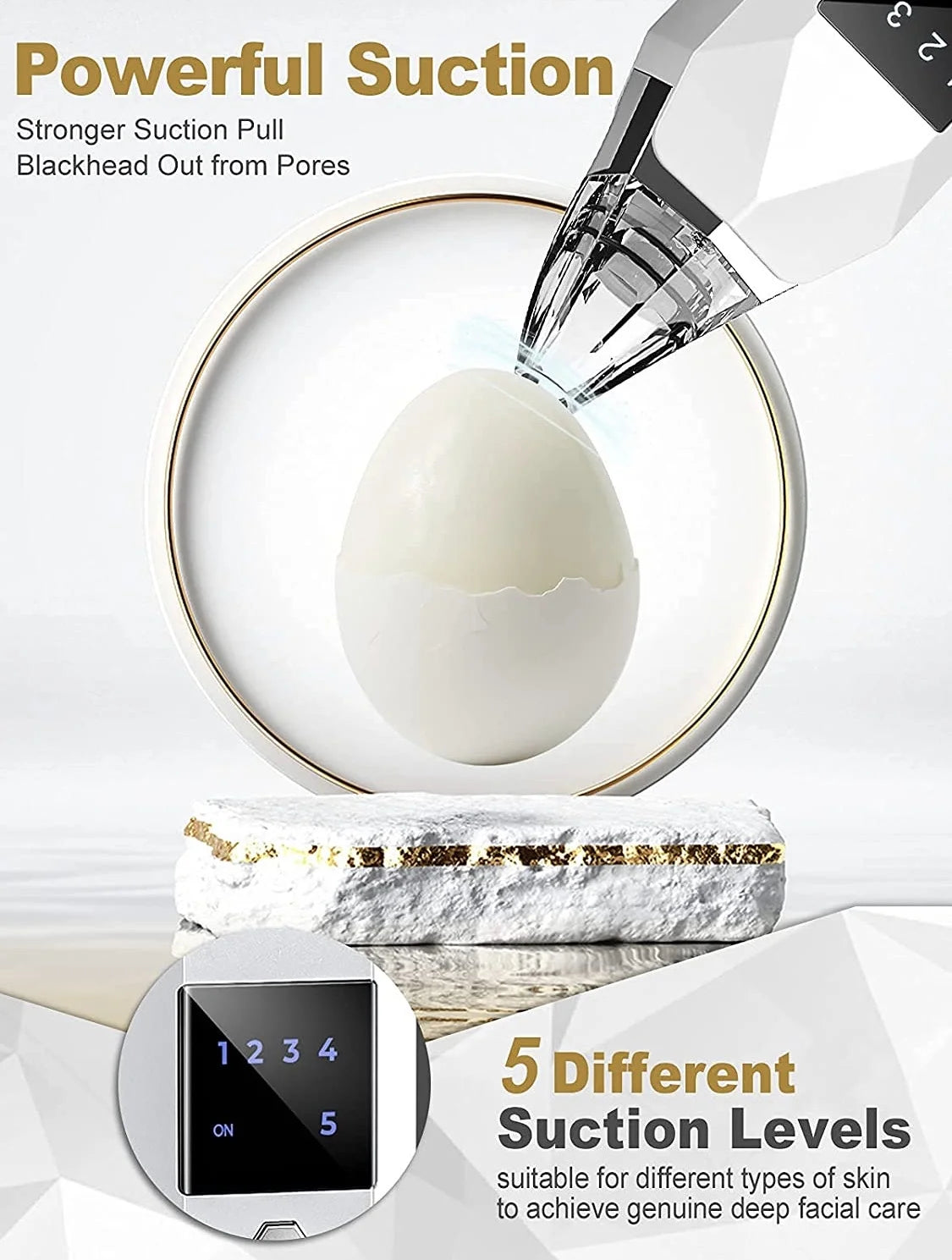 Removedor de Puntos Negros | Recargable, 5 Cabeales + Pantalla LED