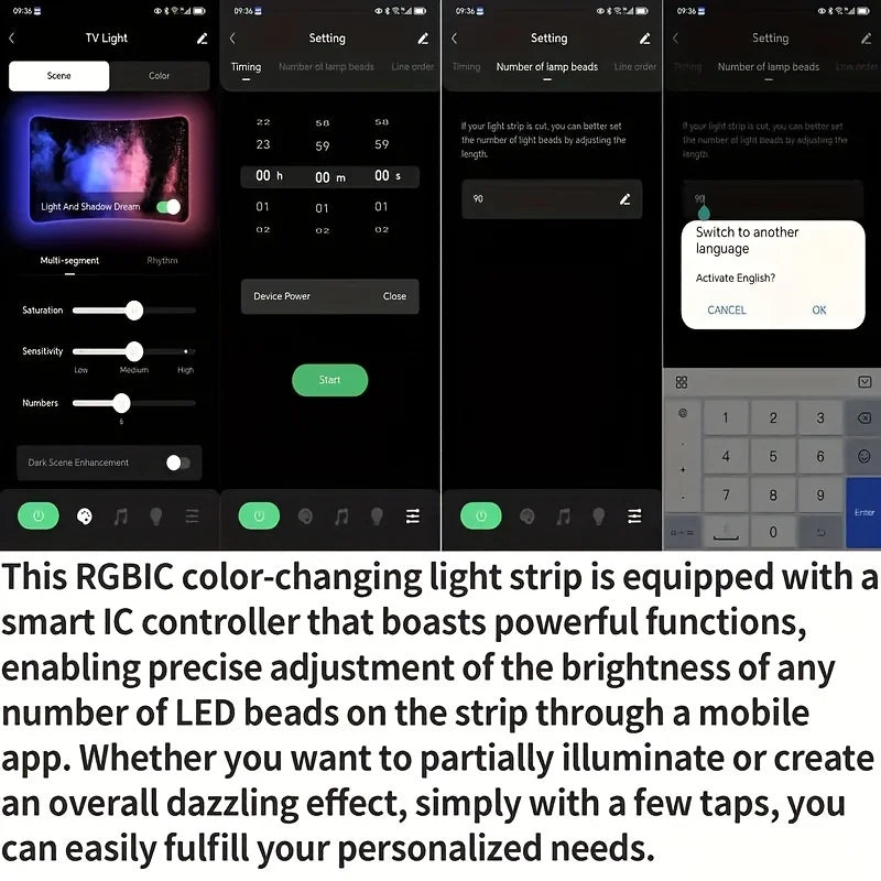 Tira LED RGBIC Retroiluminación para TV | Sincronización Inteligente con entrada USB