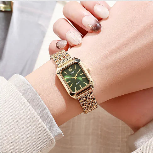 Reloj de Mujer Elegante con Correa de Acero Cuadrada
