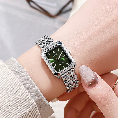Reloj de Mujer Elegante con Correa de Acero Cuadrada