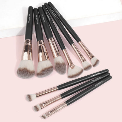 Set de Brochas de Maquillaje Rosa | 9 Piezas | Para Bases, Sombra e Iluminador 