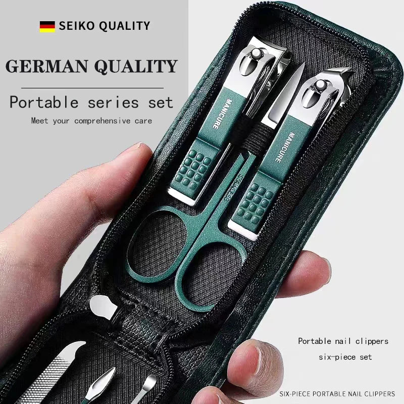 Set Profesional de Manicura y Pedicura | 6 Piezas Portátiles en Estuche Compacto 