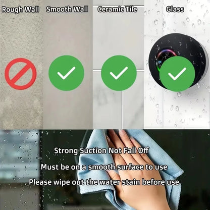 Mini Parlante con Bluetooth para Ducha | Resistente al Agua y Ventosa 