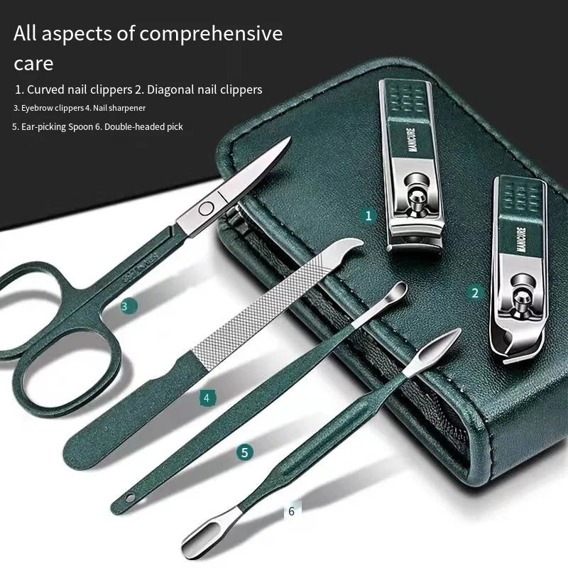 Set Profesional de Manicura y Pedicura | 6 Piezas Portátiles en Estuche Compacto 