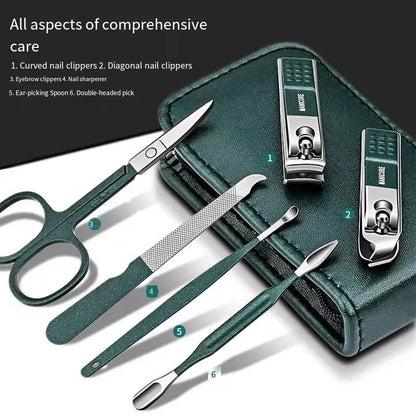 Set Profesional de Manicura y Pedicura | 6 Piezas Portátiles en Estuche Compacto 
