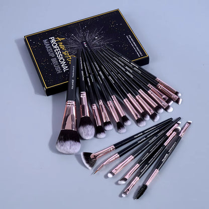 Set de Brochas de Maquillaje Profesional | 20 Piezas + Estuche Elegante 