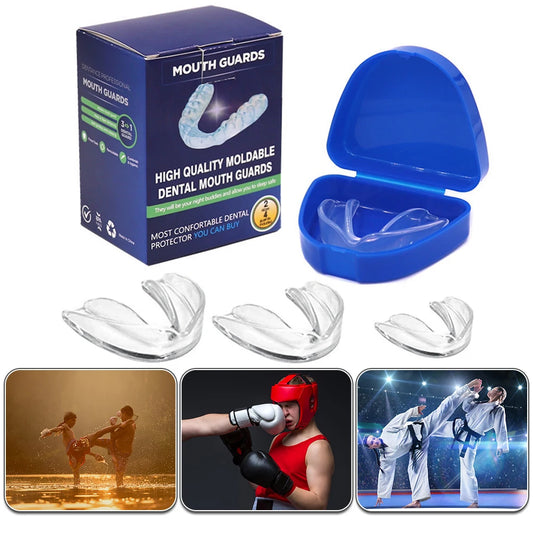 Protectores Bucales Nocturnos | Pack x4 con Estuche | Anti bruxismo y Relajación Nocturna 