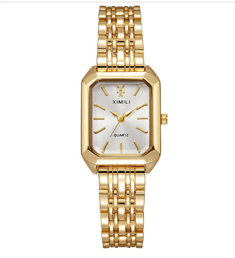 Reloj de Mujer Elegante con Correa de Acero Cuadrada