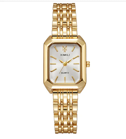 Reloj de Mujer Elegante con Correa de Acero Cuadrada