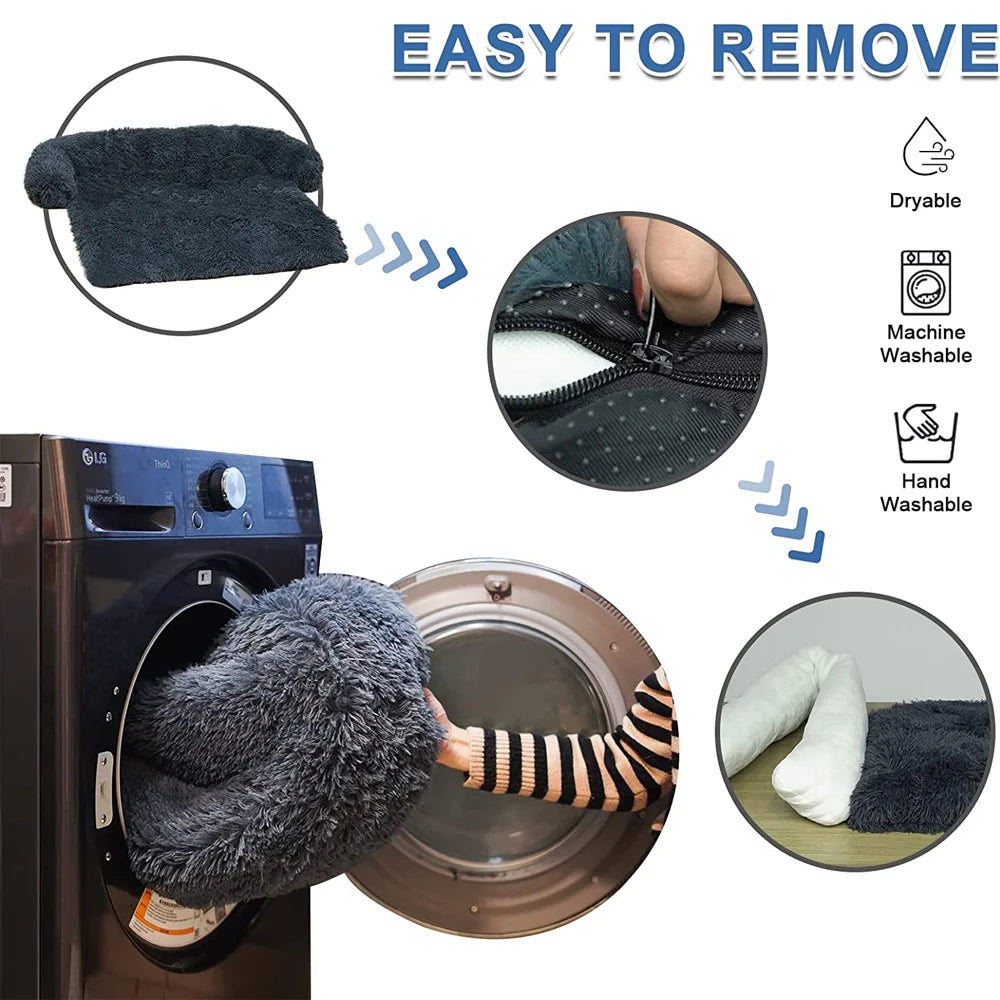 Cama Antiestrés de Peluche para Mascotas | Ultra Suave y Lavable 