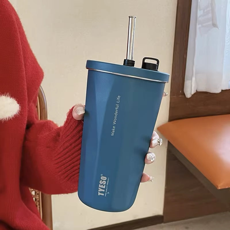 Botella Térmica de 600ml con Sorbete | Acero Inoxidable, Ideal para Cafe y Agua