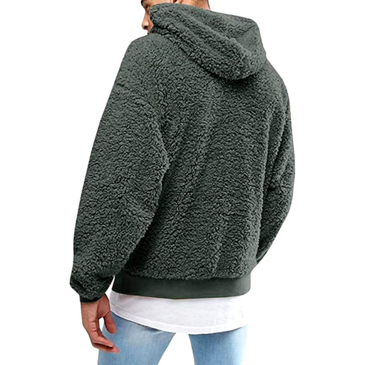 Buzo Polar con Capucha para Hombre | Abrigo Esponjoso y Cálido de Invierno