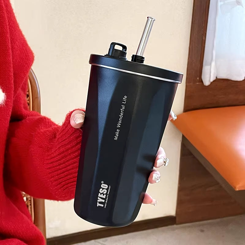 Botella Térmica de 600ml con Sorbete | Acero Inoxidable, Ideal para Cafe y Agua
