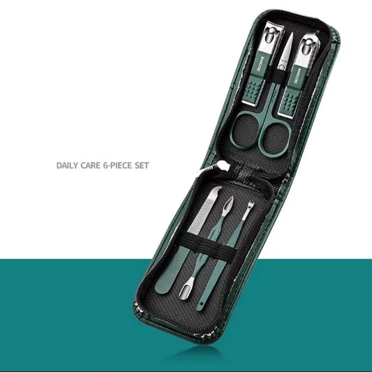 Set Profesional de Manicura y Pedicura | 6 Piezas Portátiles en Estuche Compacto 
