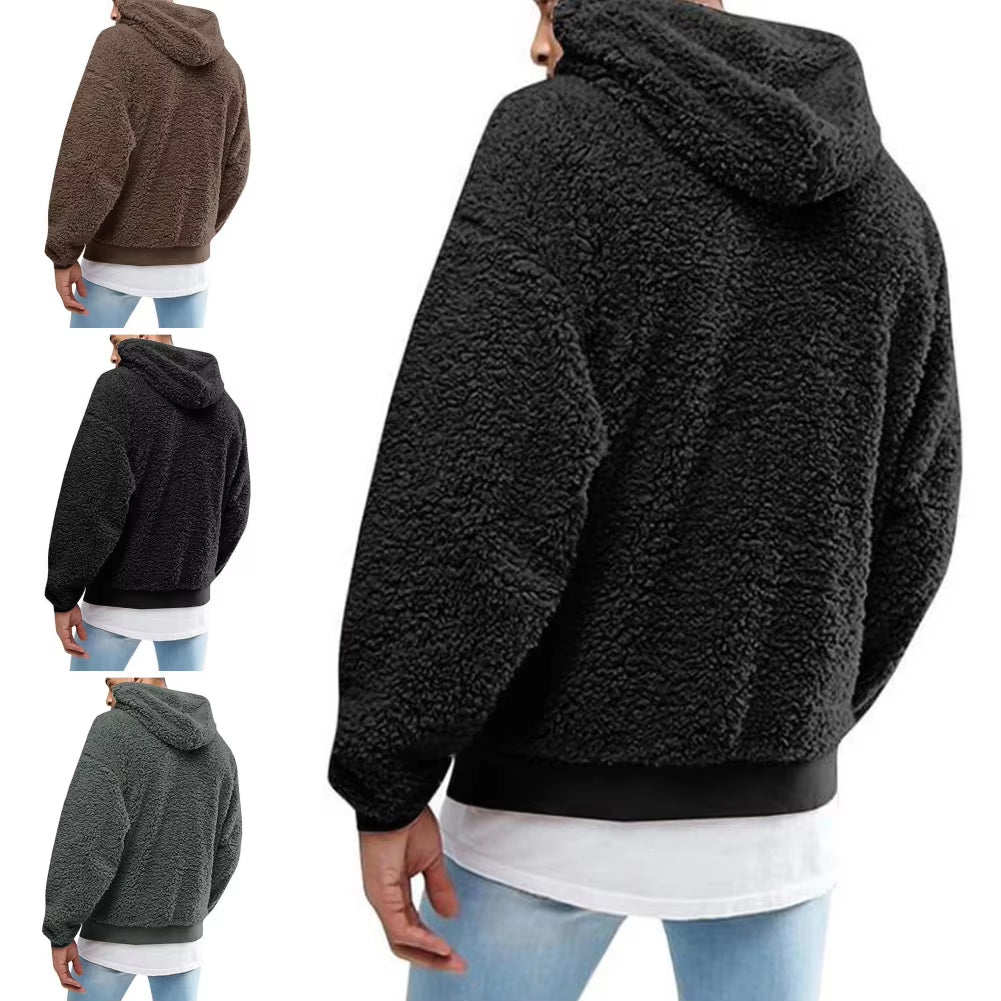 Buzo Polar con Capucha para Hombre | Abrigo Esponjoso y Cálido de Invierno