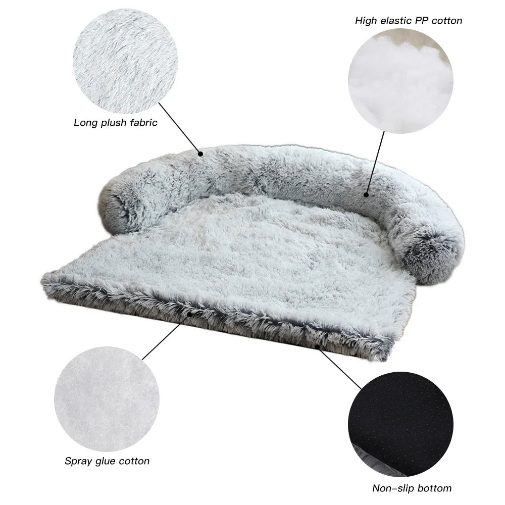 Cama Antiestrés de Peluche para Mascotas | Ultra Suave y Lavable 