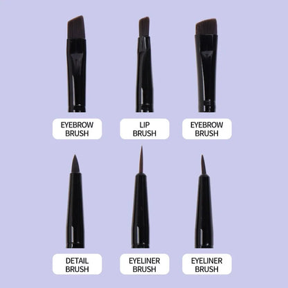 Kit de Brochas para Ojos | 6 Pinceles de Precisión para Sombra y Delineado 