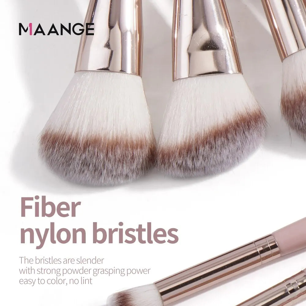 Set de Brochas de Maquillaje Rosa | 9 Piezas | Para Bases, Sombra e Iluminador 