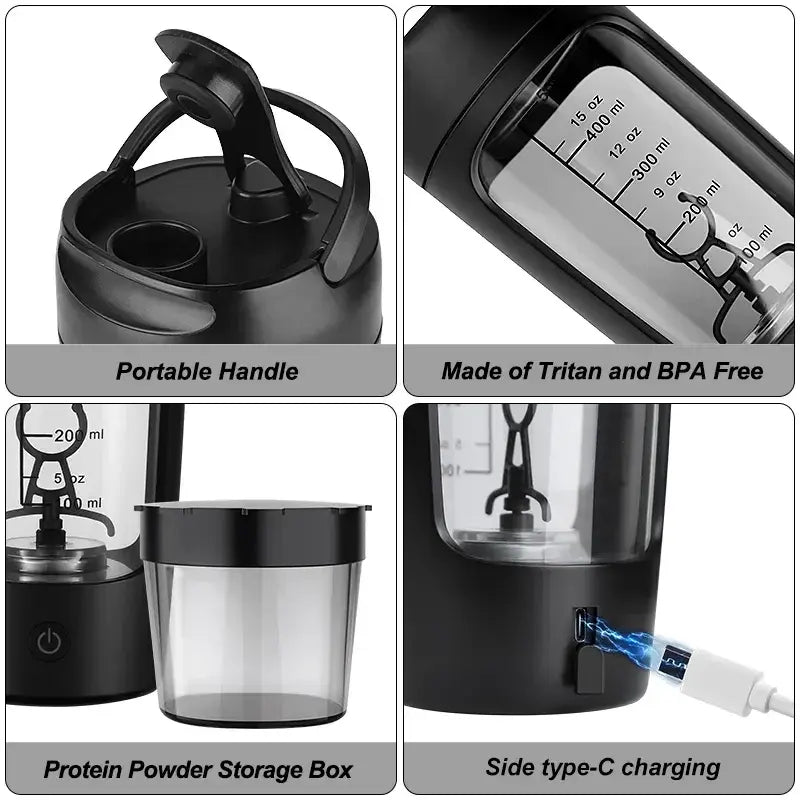 Botella Mezcladora Automática USB - Sharker Eléctrico Portátil