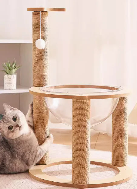 Rascador Dual para Gatos con Cápsula Espacial Integrada