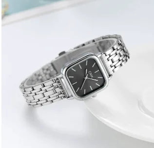 Reloj de Mujer Elegante con Correa de Acero Cuadrada
