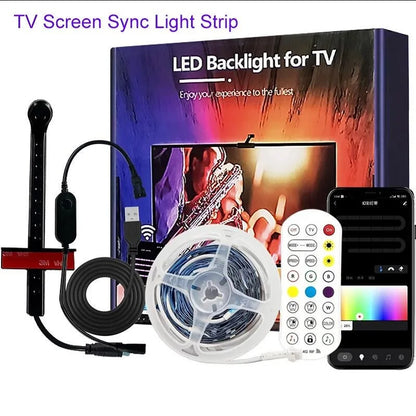 Tira LED RGBIC Retroiluminación para TV | Sincronización Inteligente con entrada USB 