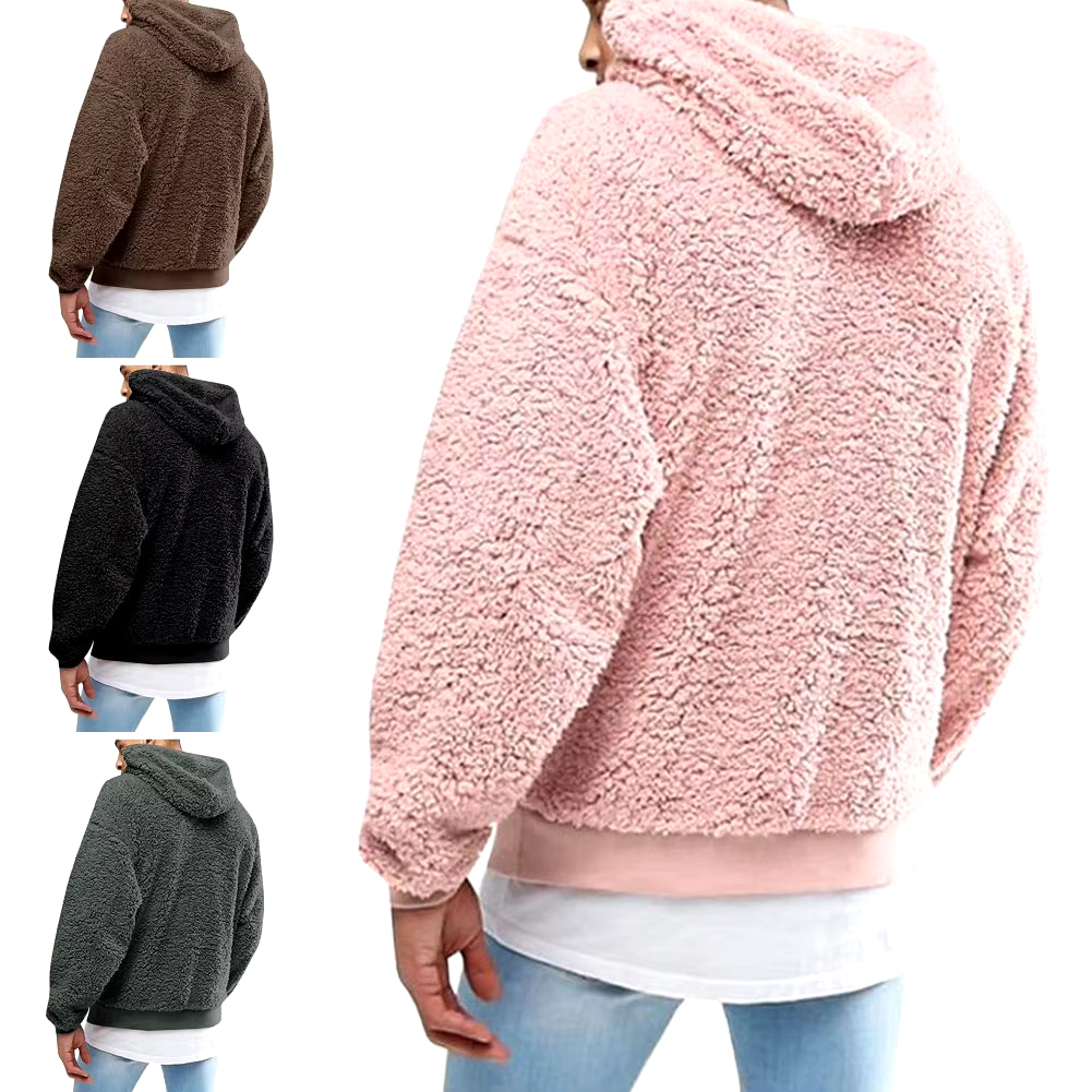 Buzo Polar con Capucha para Hombre | Abrigo Esponjoso y Cálido de Invierno