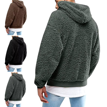 Buzo Polar con Capucha para Hombre | Abrigo Esponjoso y Cálido de Invierno