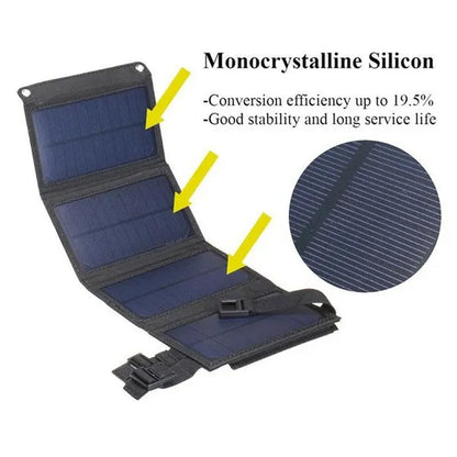 Panel Solar Plegable de 80W | Energía Portátil para Camping y Aventura