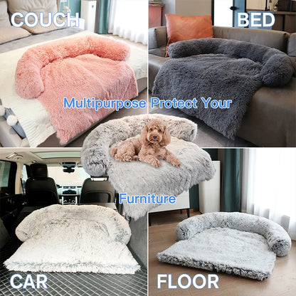 Cama Antiestrés de Peluche para Mascotas | Ultra Suave y Lavable 