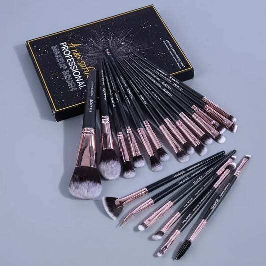 Set de Brochas de Maquillaje Profesional | 20 Piezas + Estuche Elegante 
