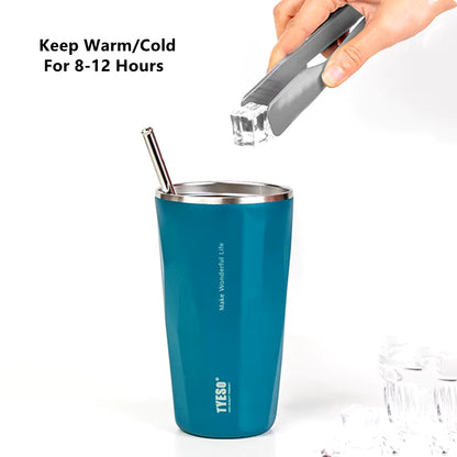 Botella Térmica de 600ml con Sorbete | Acero Inoxidable, Ideal para Cafe y Agua