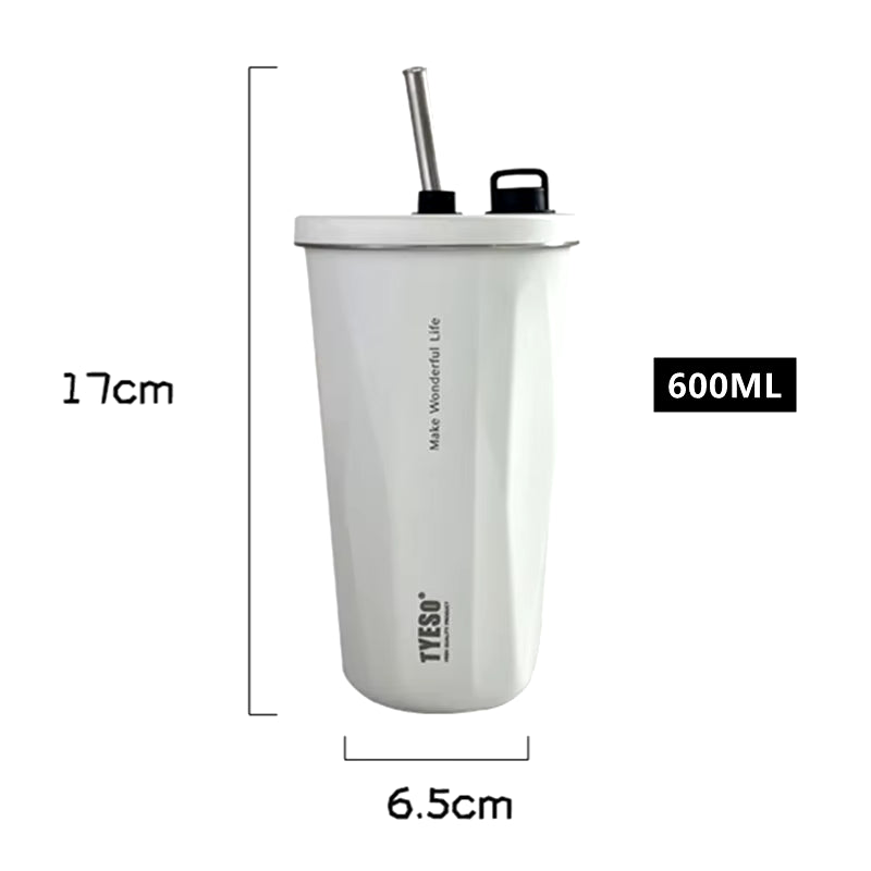 Botella Térmica de 600ml con Sorbete | Acero Inoxidable, Ideal para Cafe y Agua