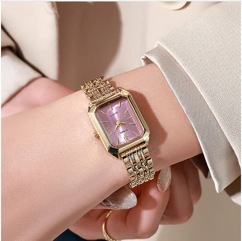 Reloj de Mujer Elegante con Correa de Acero Cuadrada