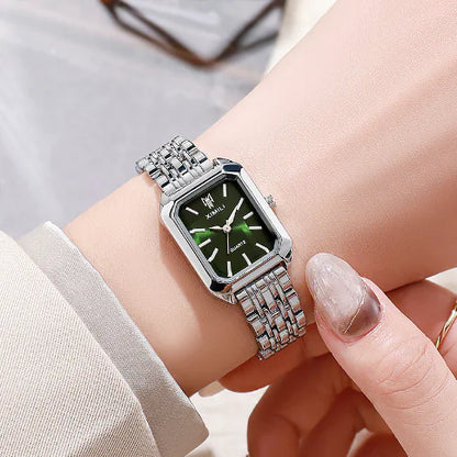 Reloj de Mujer Elegante con Correa de Acero Cuadrada